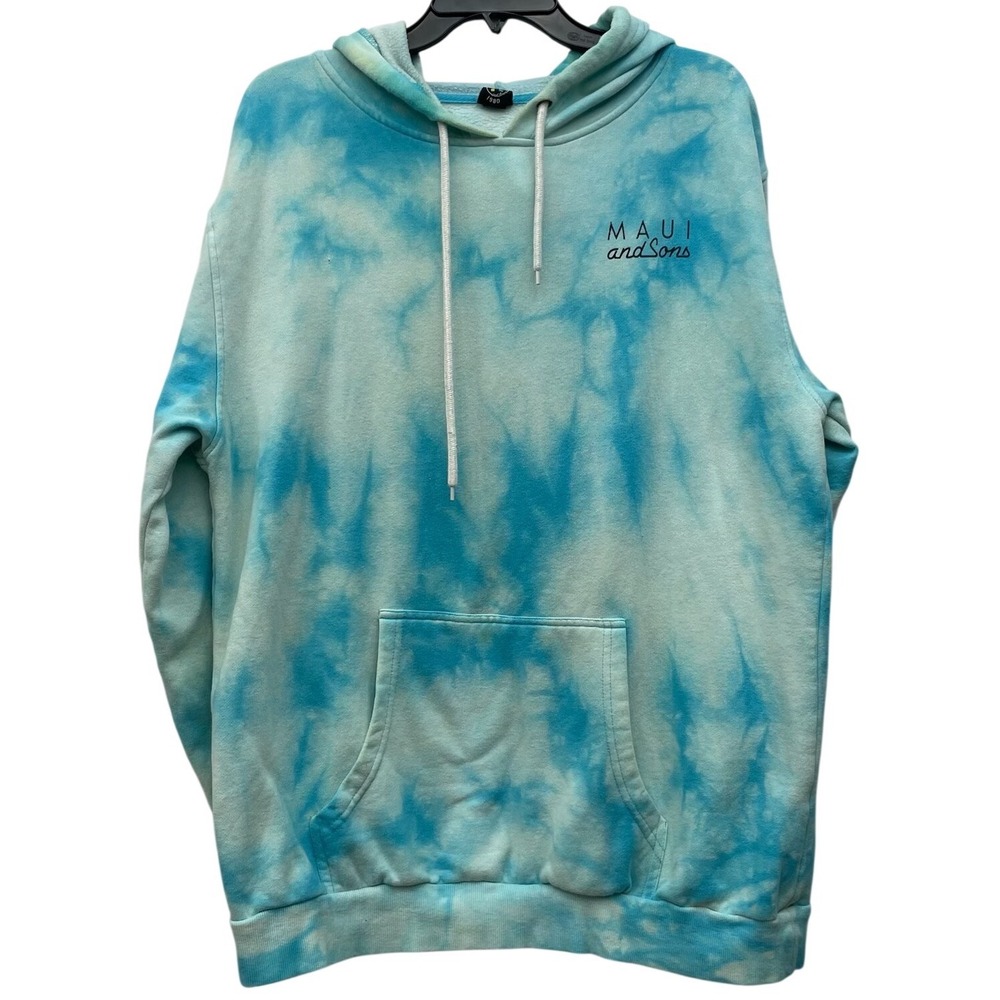 Maui and Sons Tie Dye Hoodie‎ XL Blue Surf Graphic Pullover